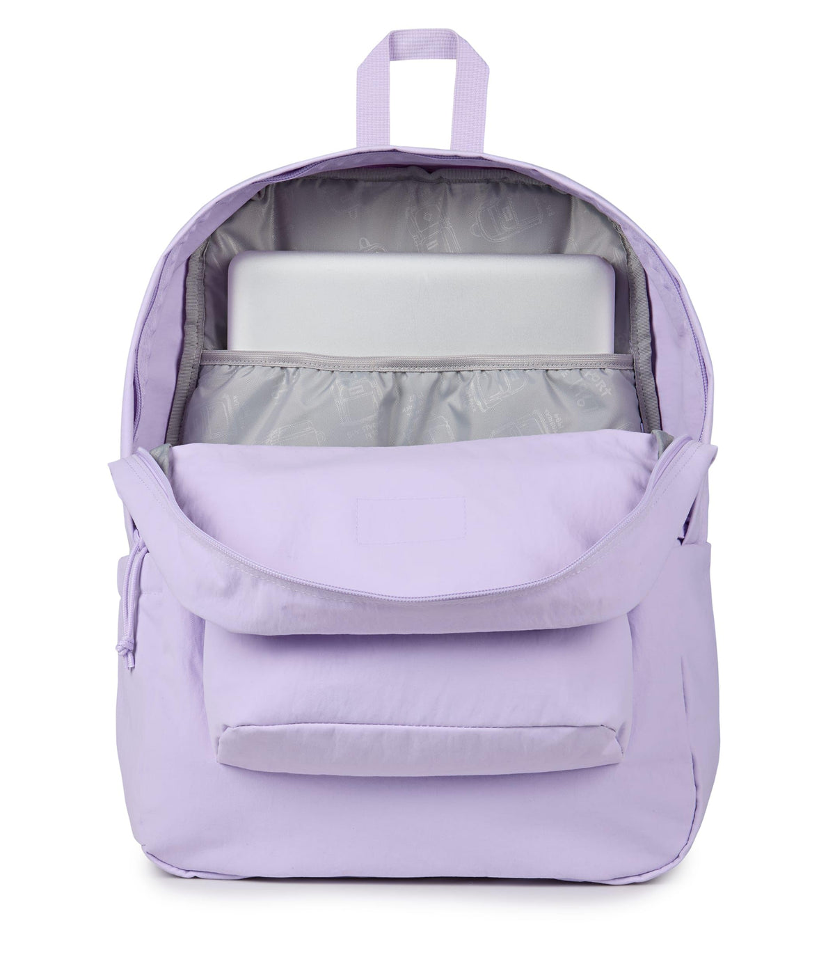 JanSport Superbreak Plus FX Backpack - Work, Travel, or Laptop Bag with Water Bottle Pocket - Pastel Lilac
