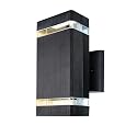 Sunlite LED Rectangle Up/Down Outdoor Wall Sconce Fixture, 12 Watts (120W=), Multi-Volt, 850 Lumens, Color Selectable 30K/40K/50K, 80 CRI, Dimmable