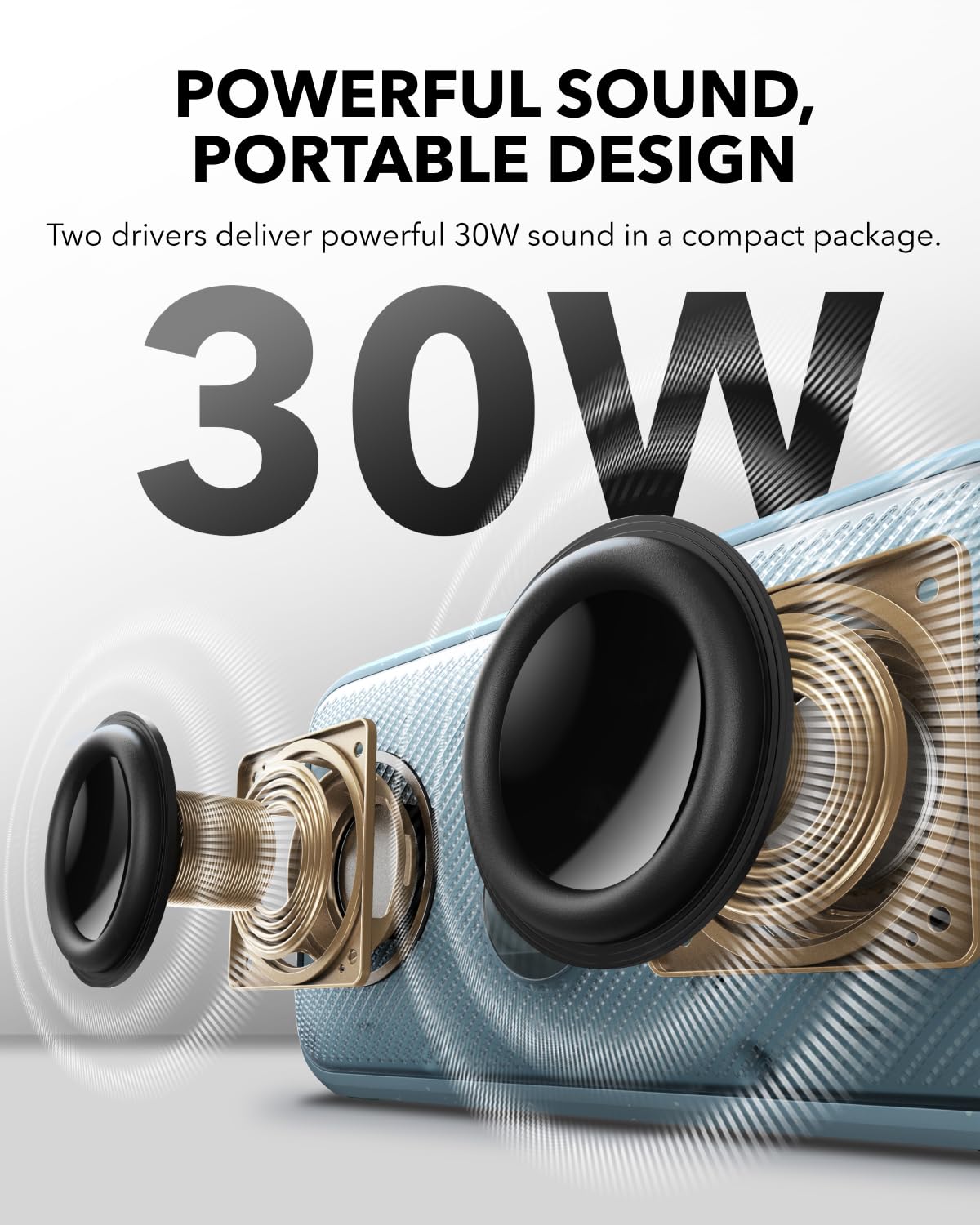 Soundcore Motion 300 Wireless Hi-Res Portable Speaker with BassUp, Bluetooth Speaker with SmartTune Technology, 30W Stereo Sound, 13H Playback,