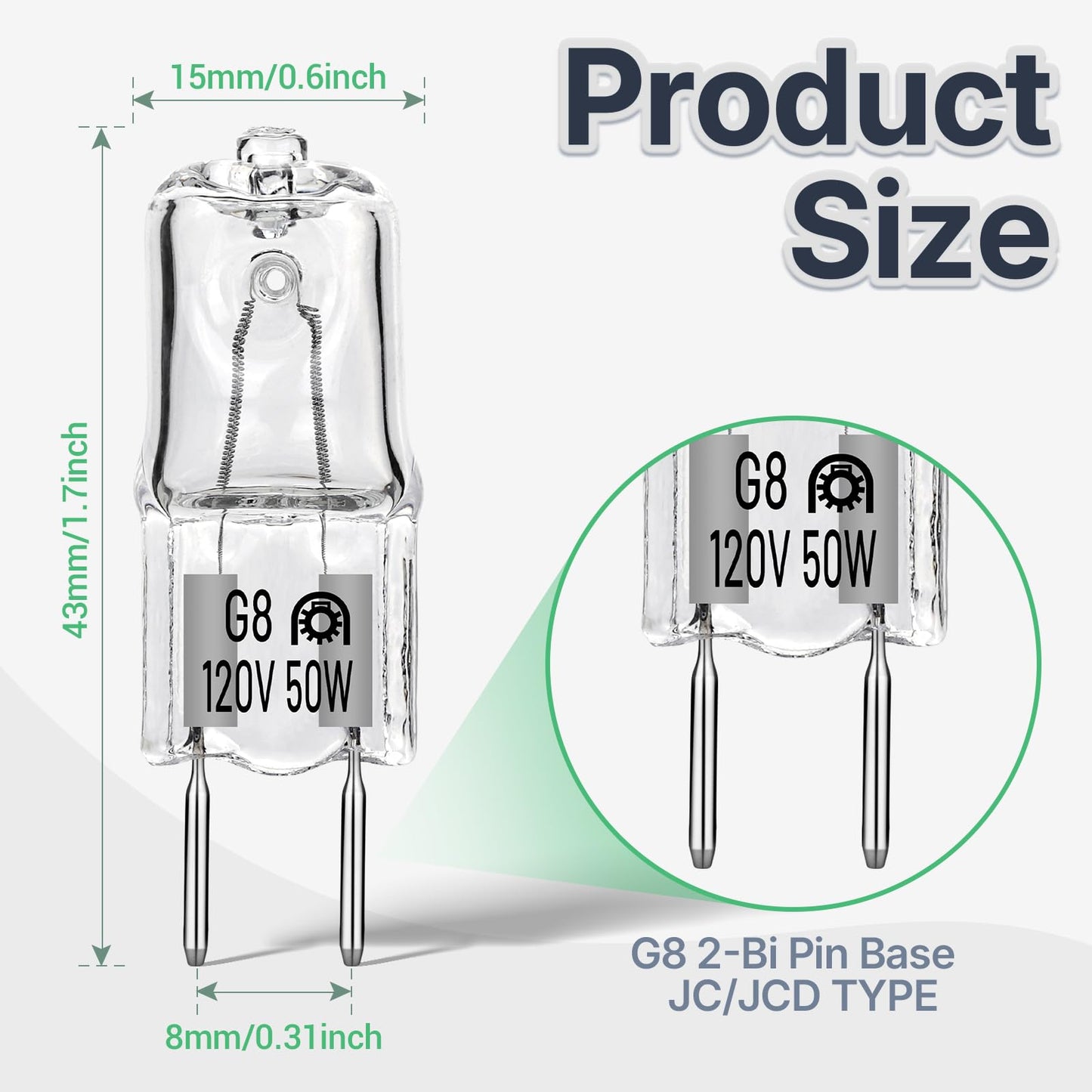 HNYYZL 12 Pack G8 Halogen Light Bulbs