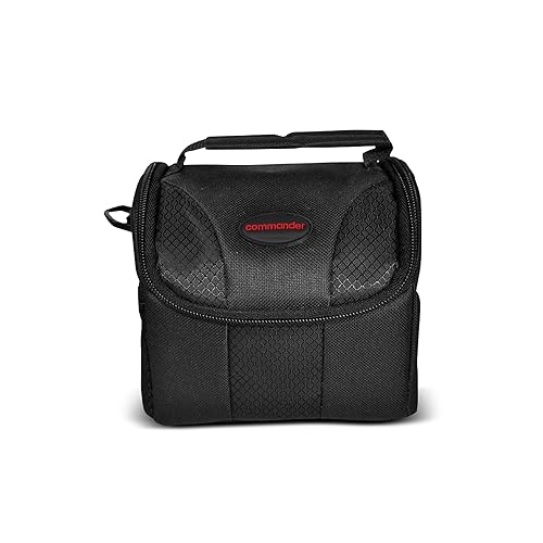 COMMANDER OPTICS Small Camera Bag - Water Resistant, Soft Padded, Compact Travel Bag for Canon EOS, Nikon, Sony & More DSLR Cameras/Camcorders Ample
