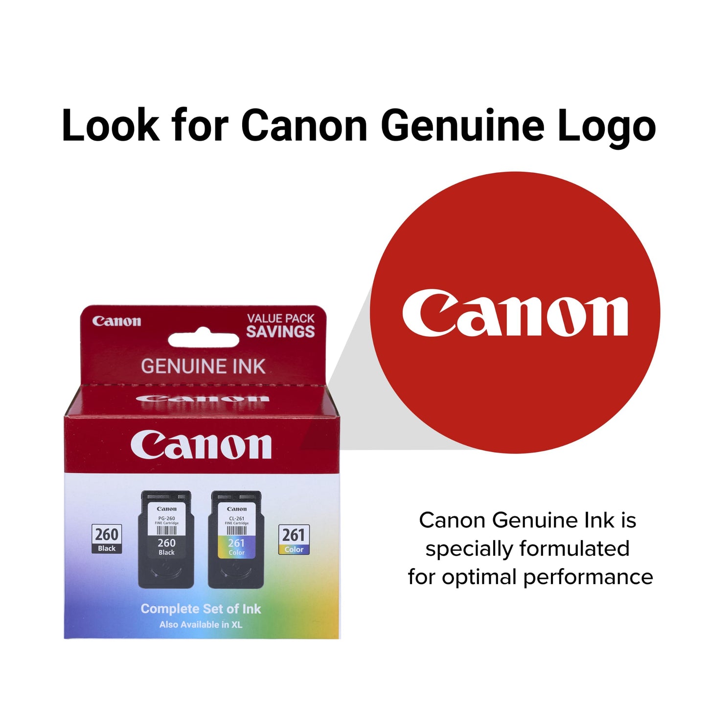 Canon PG-260 / CLI-261 Genuine Ink Value Pack (2 Cartridges), Compatible with TS5320, TR7020