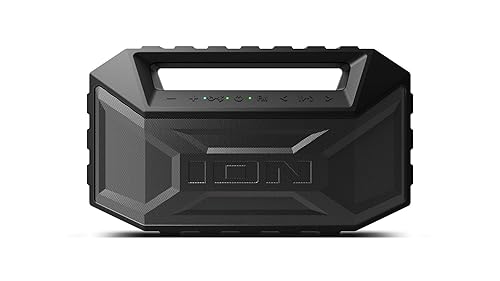 ION AQUABOOM MAX - Waterproof Bluetooth Speaker Mudproof/Sandproof Stereo Boombox and FM Radio (5 Pack) (Renewed)