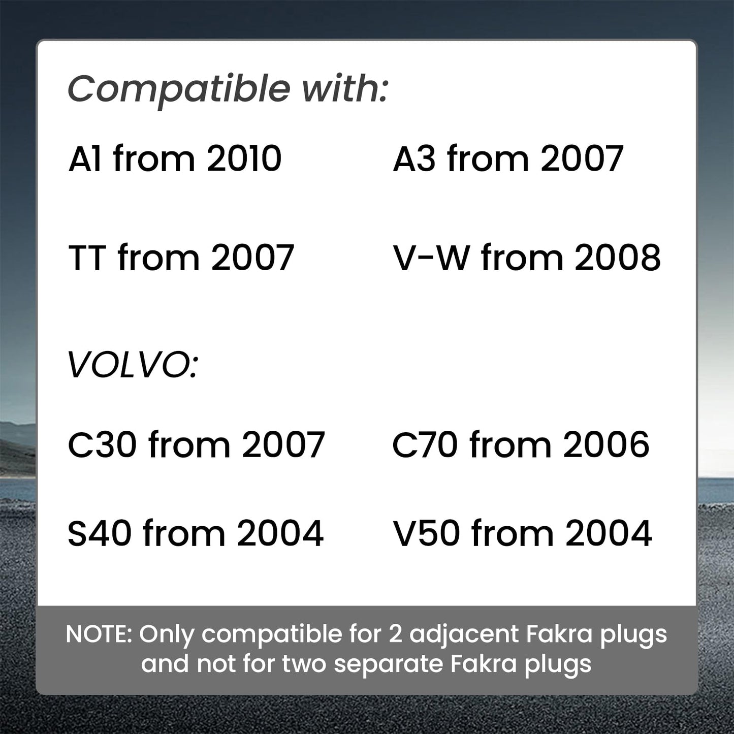 Car Radio Antenna Dual Fakra (Z) to DIN ISO Adapter Plug Compatible with A3 A4 V-W Volvo