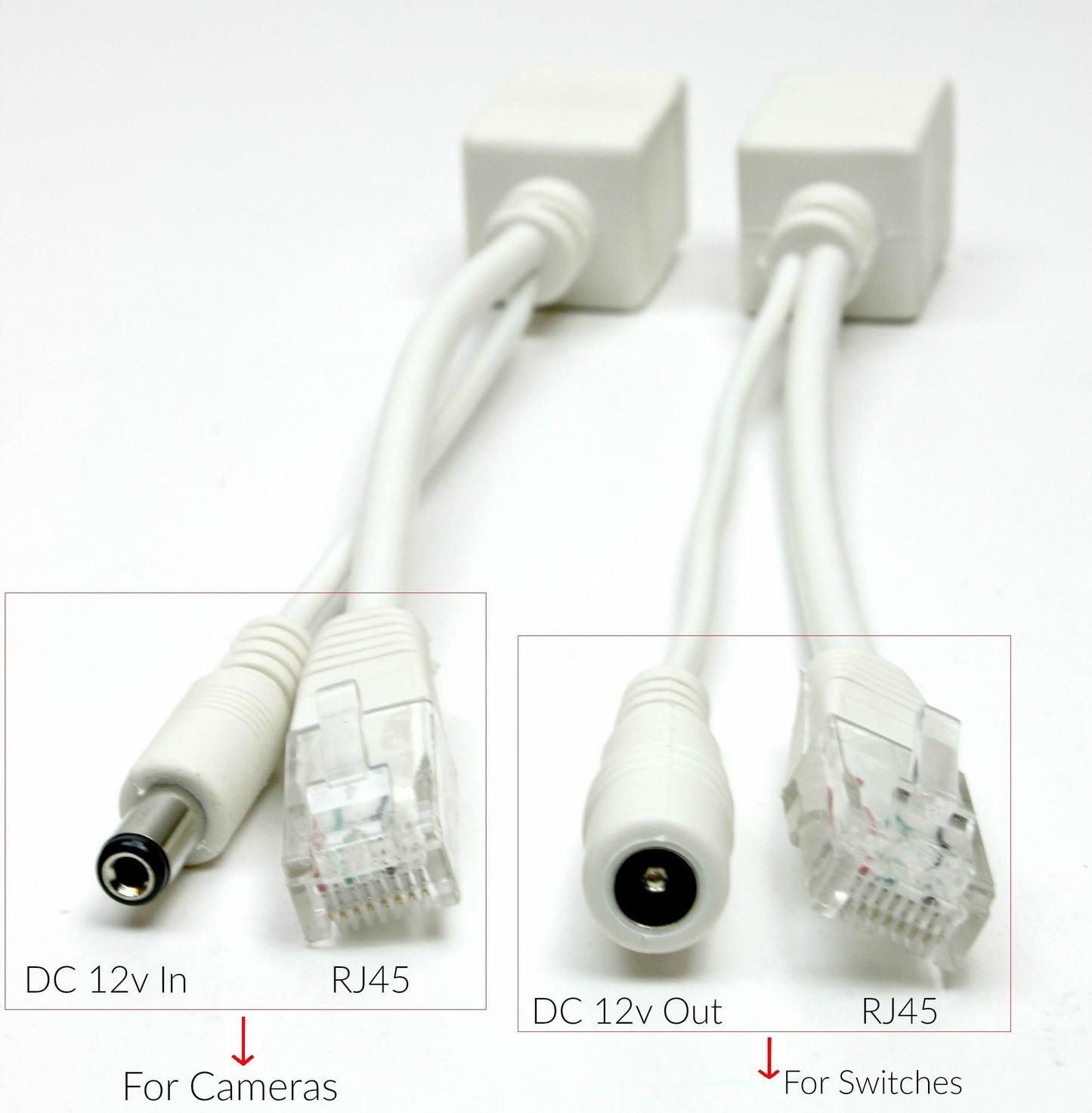 PoE Texas POE-IO-21 | Passive PoE Injector/Splitter Kit with 2.1mm x 5.5mm DC Connector and 10/100 Ethernet - Extend PoE Over Ethernet to DC Devices