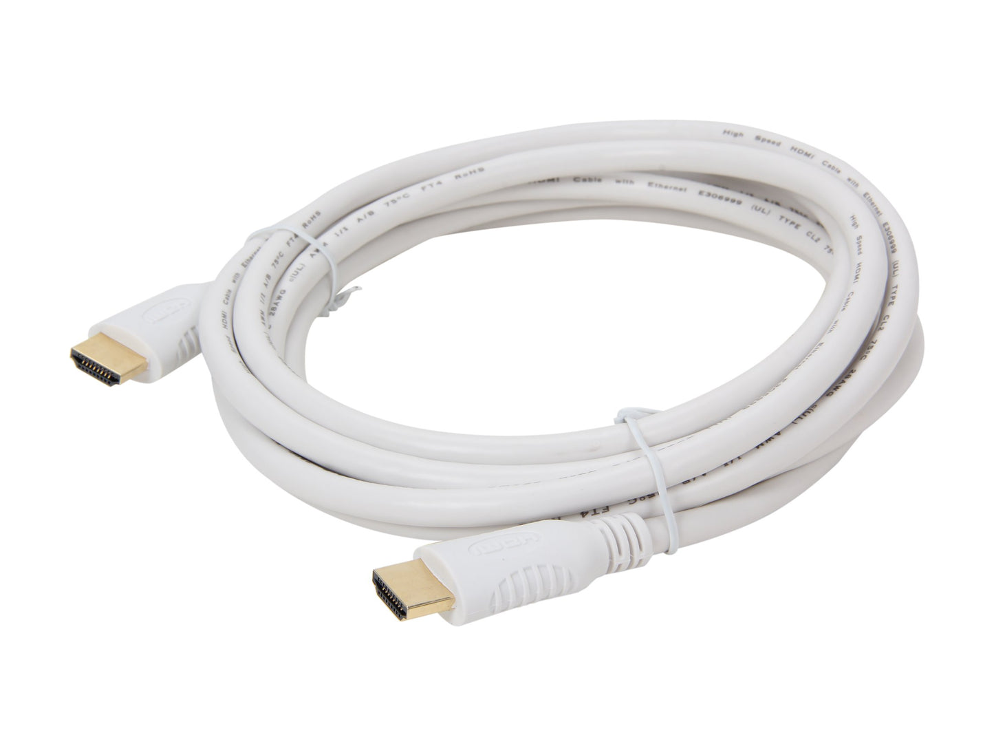 Nippon Labs NMHD-10MM-WT 10-Feet High Speed HDMI with Ethernet cl2 Rating, White Cable M/M 28 AWG Gold Plated