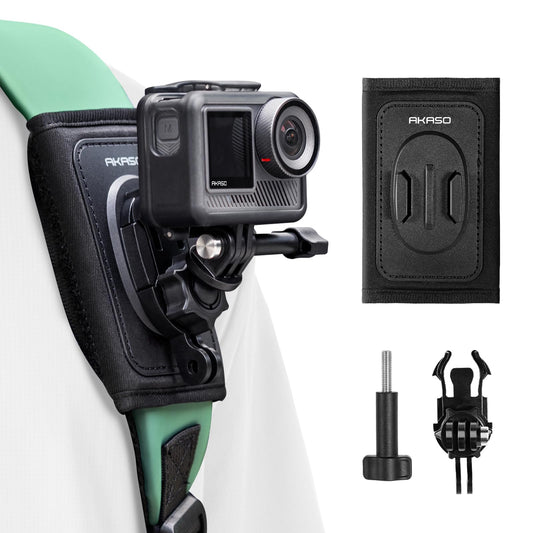 AKASO Quick Release Backpack Strap Mount for Gopro 13 12 11 10 9, EK7000/EK7000 Pro/Brave 4/Brave 4 Pro/Brave 7 LE/Brave 7/Brave 8 and Other Action