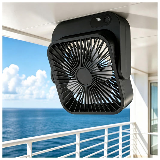 Vochigh Cruise Ship Portable Magnetic-Fan: 5000mAh Rechargeable Fan
