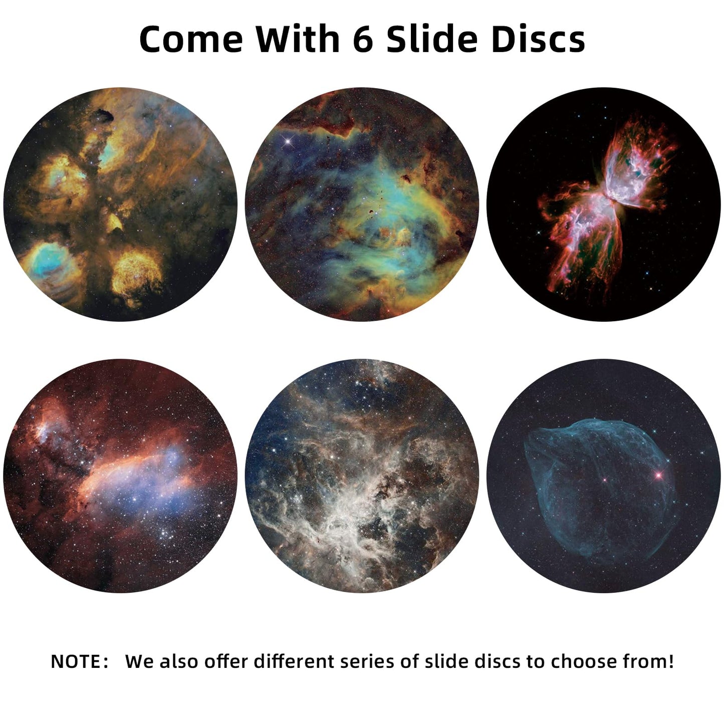 Realistic Discs - Discs for Ainael Meteor and Galaxy Projector, 5k Ultra HD Slide for Home Planetarium, 6 Discs Set Without Projector (Nebula 6)