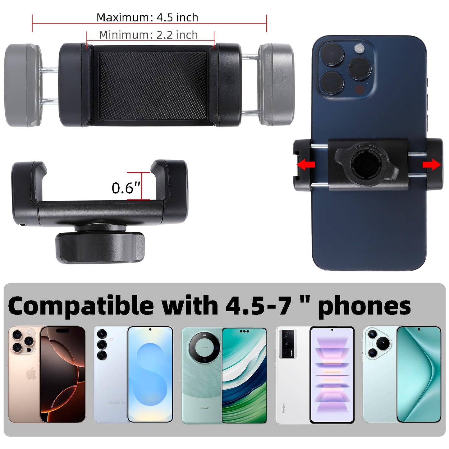 FPN Super Strong Magnetic Phone Holder for Gym - 10 N52 Magnets, Aluminum Alloy Base and Joint - Gym Phone Mount for Workout Record Compatible