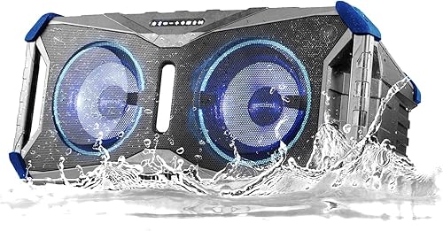 Gemini Sound SoundSplash 400W Floating Waterproof Wireless Bluetooth Speaker, LED Light Show, Dual 8” Woofers & NFC Pairing - Perfect for Pool