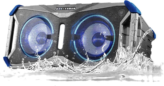 Gemini Sound SoundSplash 400W Floating Waterproof Wireless Bluetooth Speaker, LED Light Show, Dual 8” Woofers & NFC Pairing - Perfect for Pool