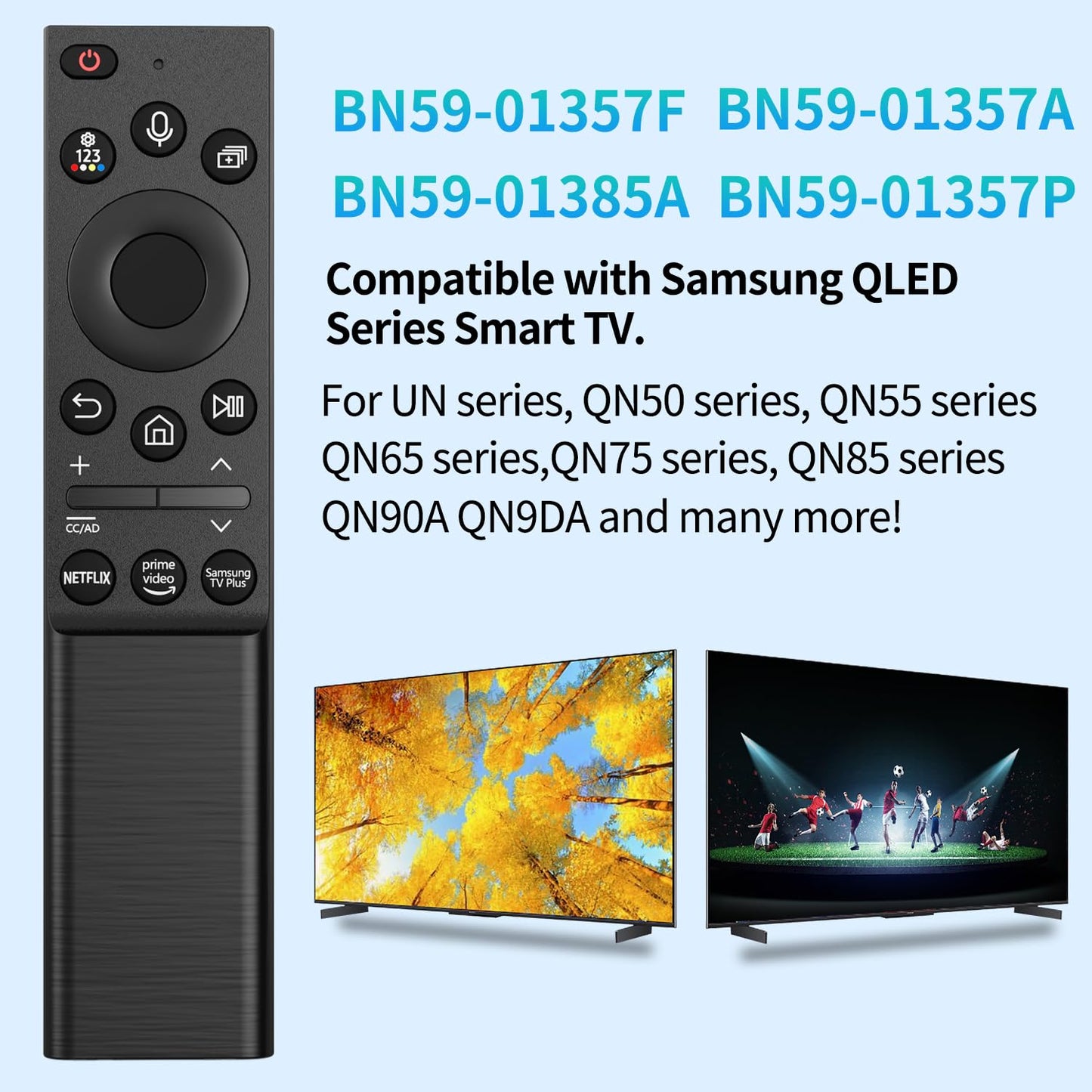 BN59-01357A Solar Voice Remote Control Replacement fit for Samsung Smart TVs Compatible with Samsung QLED Series Smart TV Also BN59-01357F BN59-01357P
