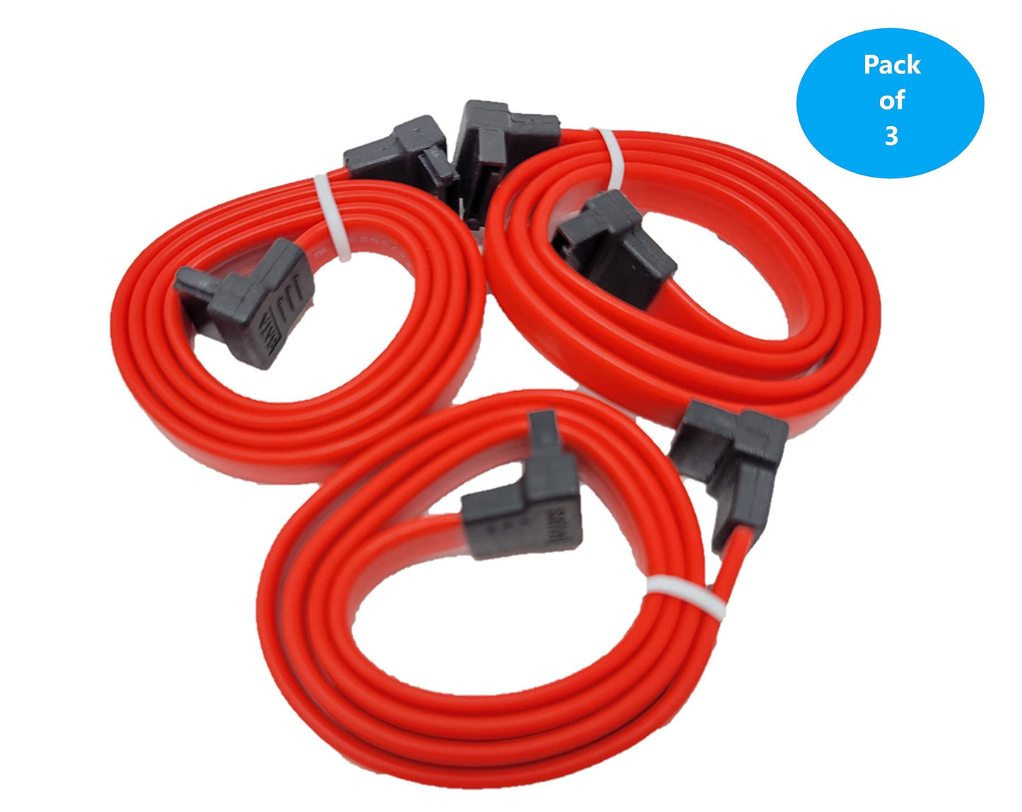 Micro connectors 0.5 Meter SATA III Right Angle to Right Angle Data Cable 3-Pack (F03-1522R-3P)