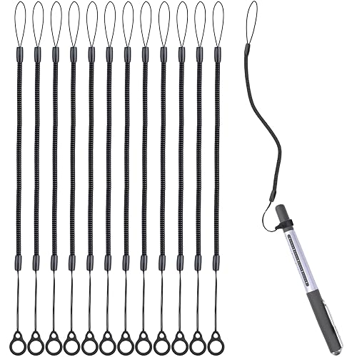 12 Pcs Pen Lanyards Retractable Elastic Pen Leash Strap for Clipboard Holder Touchscreen Attachment Notebook Office Supplies