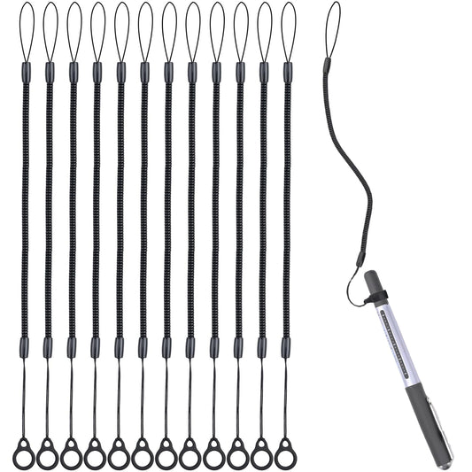12 Pcs Pen Lanyards Retractable Elastic Pen Leash Strap for Clipboard Holder Touchscreen Attachment Notebook Office Supplies