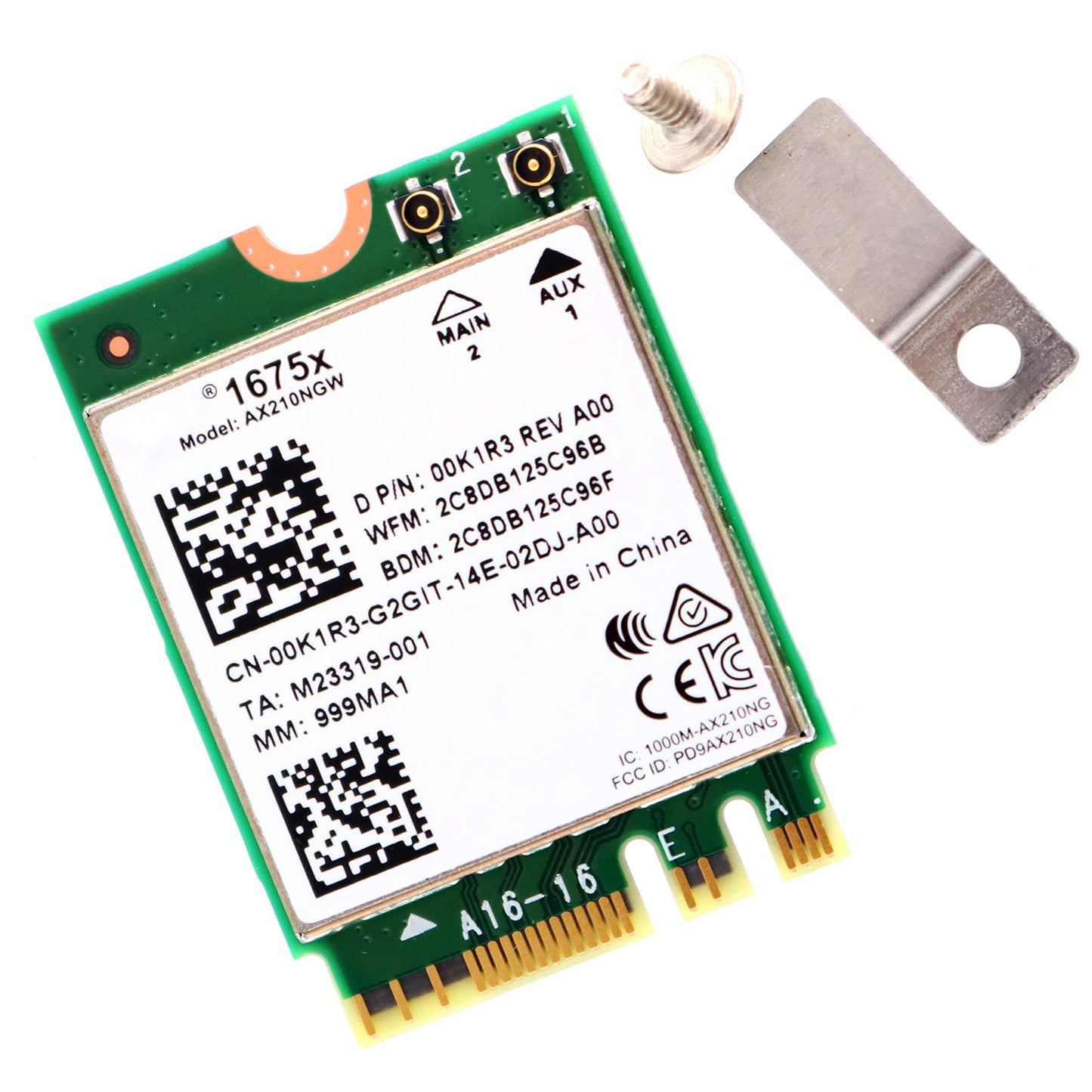 Deal4GO 1675X AX210NGW 802.11AX 6GHz Mu-MiMO Wi-Fi 6E M.2 (A+E Key) Wireless WiFi Adapter Bluetooth 5.2 0K1R3 for Dell Acer ASUS MSi Laptop AX210