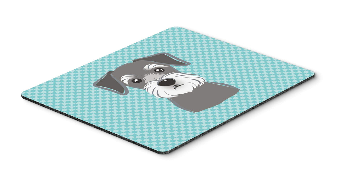 Caroline's Treasures BB1144MP Checkerboard Blue Schnauzer Mouse Pad, Hot Pad or Trivet for Home Office Gaming Working Computers Laptop Mouse
