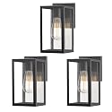 Bestshared Exterior Wall Light, Outdoor Wall Mount Lighting, 1-Light Outdoor Wall Sconce, Wall Lantern Fixture (Black, 3 Pack)