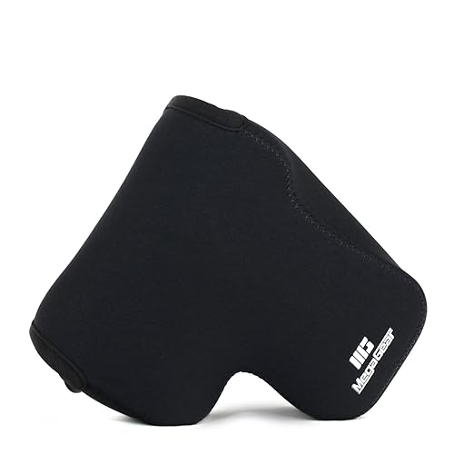 MegaGear Ultra Light Neoprene Camera Case, with Carabiner Compatible with Sony Cyber-Shot DSC-RX10 IV, DSC-RX10 III - Black - MG755