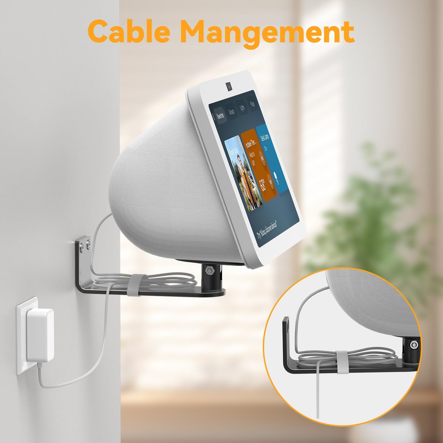 Laivli Wall Mount for Echo Show 8 (3rd Gen), Aluminum Alloy Stand with Strong Magnetic, Tilt and Swivel for Viewing, Smart Display Stand for Show 8