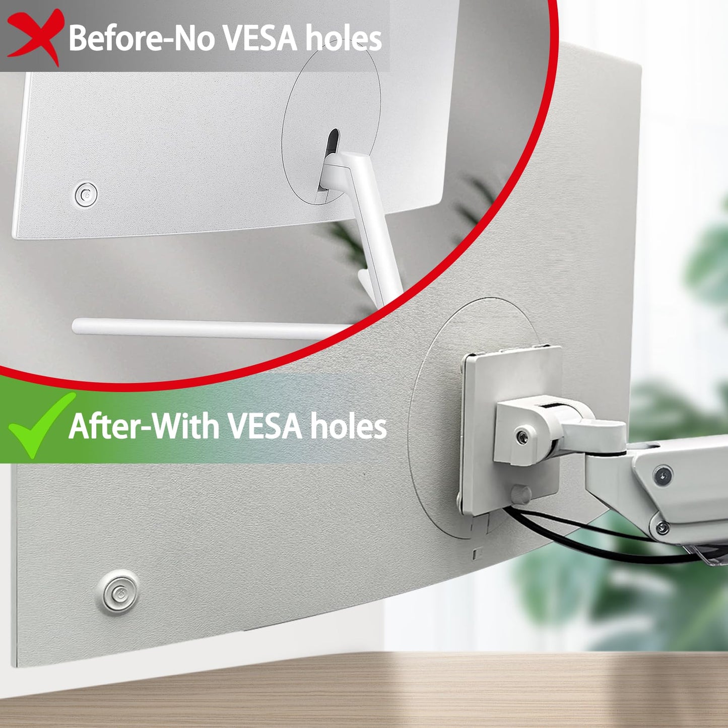 UR59C vesa Mount Adapter is Only Compatible with Samsung UR59 Series ViewFinity 4K Monitor?Fits U32R590, U32R591, U32R592 UR59C Monitor? (White)