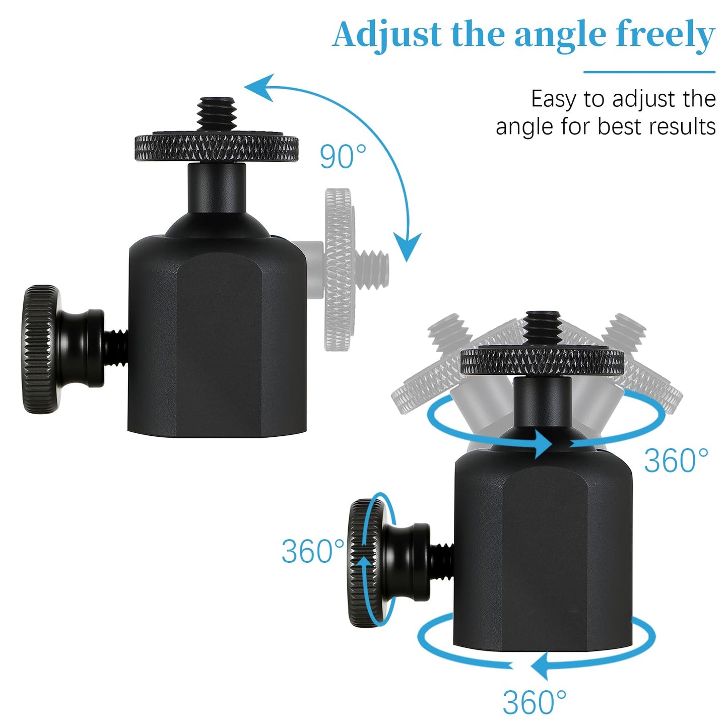 Adjustable Trail Camera Mount Mini Ball Head Adapter - Universal Compatible with Hunting Game Cameras, for Outdoor Security & Wildlife Monitoring