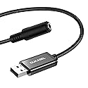 DUKABEL USB Headphone Adapter, External Sound Card with TRRS 4 Pole Jack, Mic-Supported USB to 3.5mm Audio Apdater for PC PS4 PS5 and More [9.8 inch]