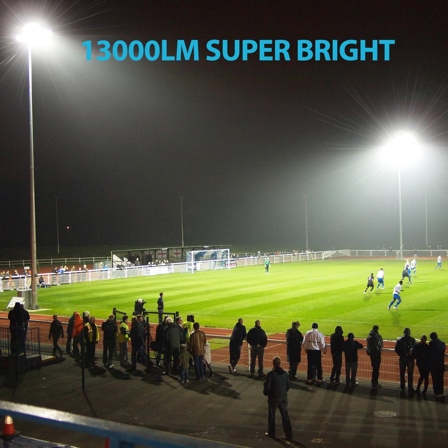 Olafus 130W Flood Lights Outdoor, 13000lm LED Work Light Plug in, 6500K Daylight White Led Flood Light Outdoor, IP66 Waterproof Security Lights