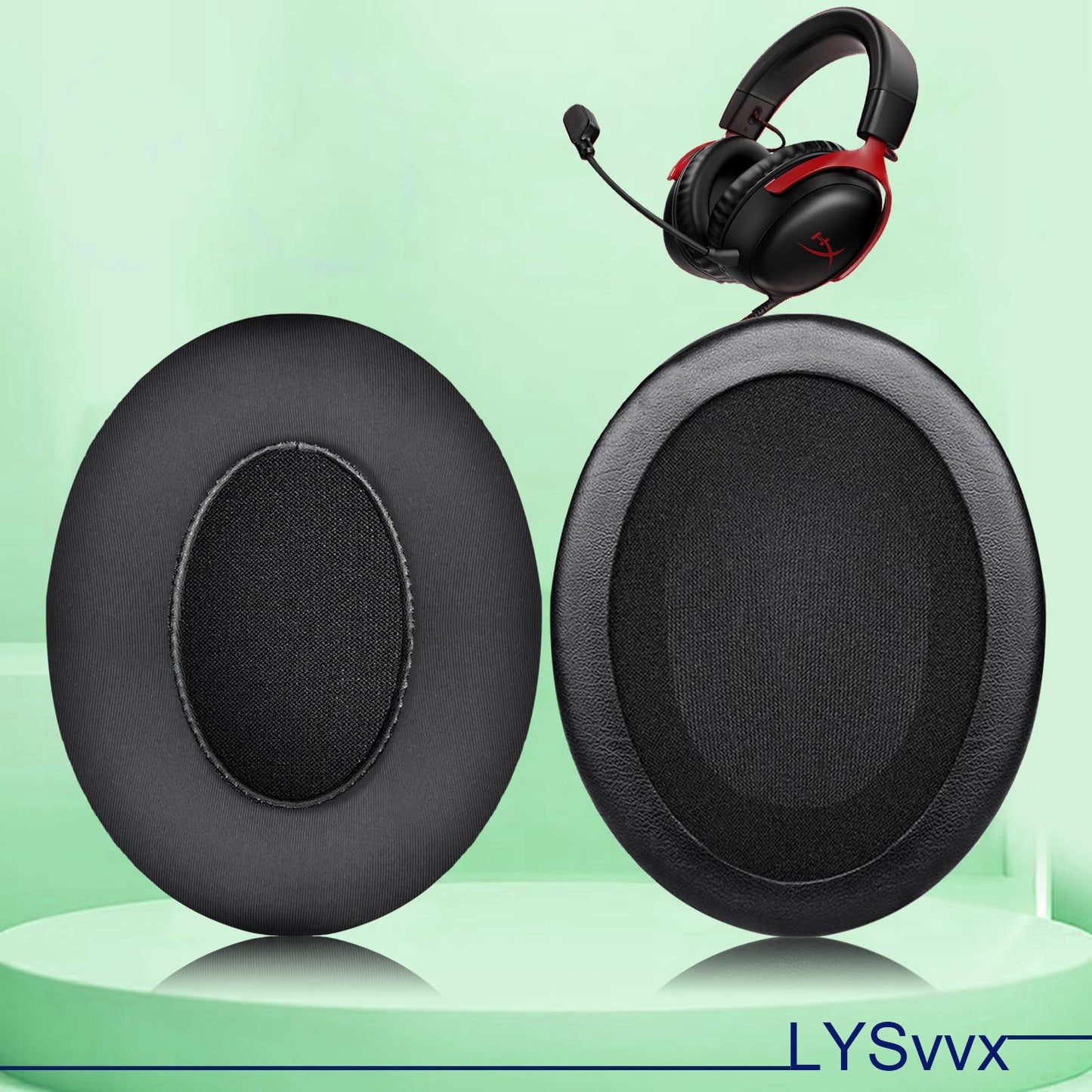 Cloud 2 Earpads - Cooling Gel Cloud Alpha Ear Cushions Pads, Replacement for HyperX Cloud II/III/Alpha/Core/Stinger/Flight/X/Mix Headsets (Black)