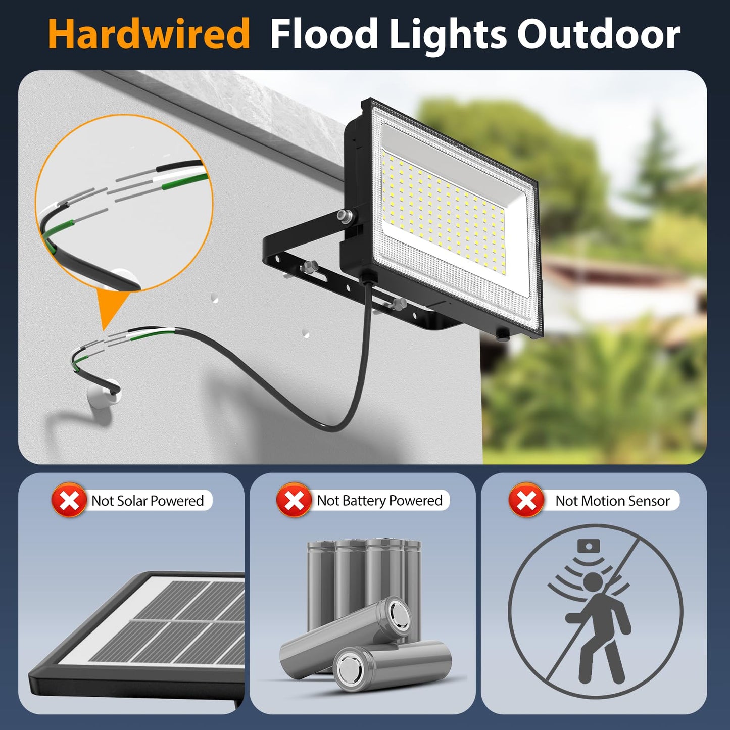 Onforu 150W LED Flood Light Outdoor,15000LM Security Lights, IP66 Waterproof Outdoor Floodlight, 2 Pack 6500K Daylight White LED Exterior Lighting