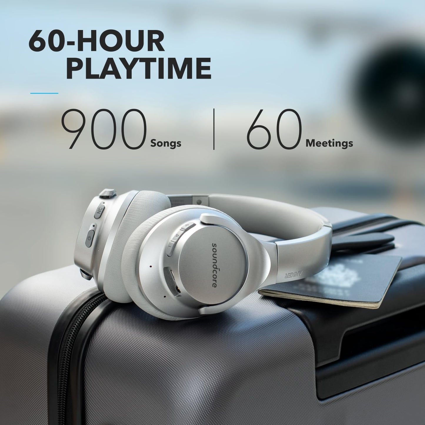 Soundcore Anker Life Q20 Hybrid Active Noise Cancelling Headphones, Wireless Over Ear Bluetooth Headphones, 60H Playtime, Hi-Res Audio, Deep Bass…