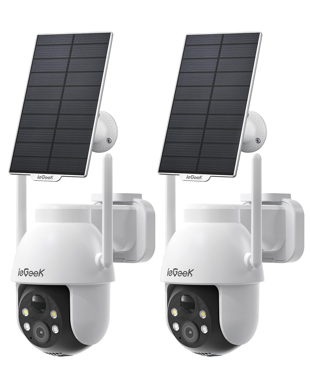 ieGeek Solar Security Cameras Wireless Outdoor, 2K WiFi Camera for Home Security System, Battery Powered Surveillance Cam with 360°PTZ Color Night