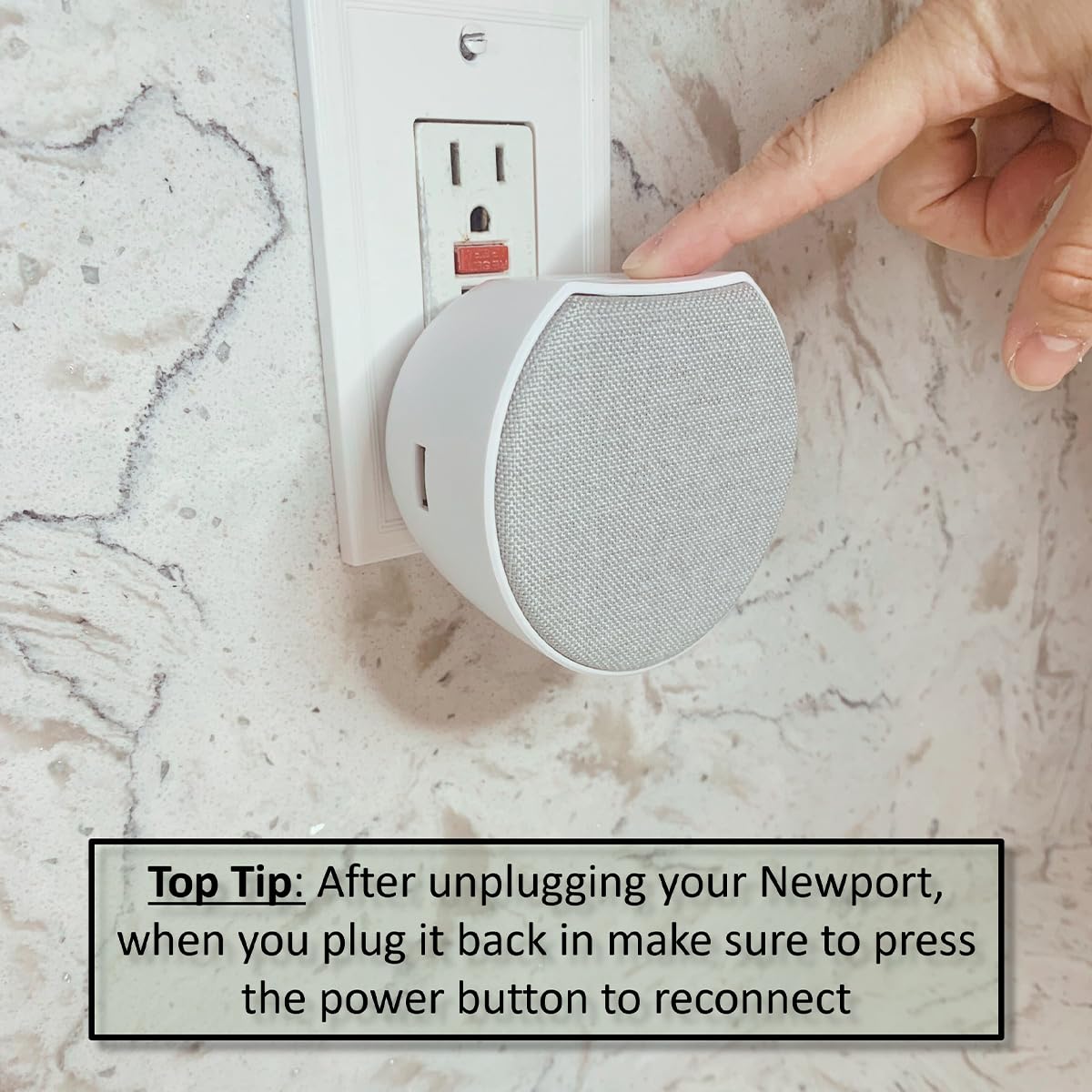 OC Acoustic Newport Plug-in Bluetooth Speakers - Pair (Light Gray/White)