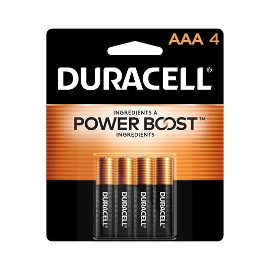 Duracell Coppertop AAA Batteries with Power Boost Ingredients, 4 Count Pack Triple A Battery with Long-lasting Power, Alkaline AAA Battery…