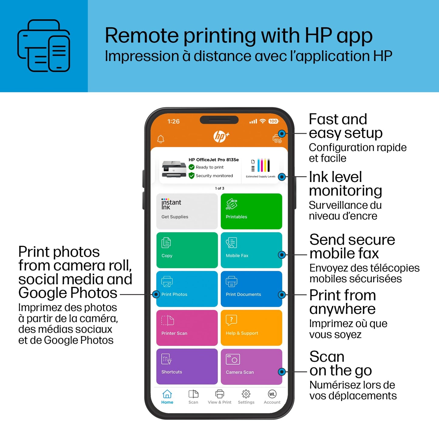 HP OfficeJet Pro 8138e All-in-One Printer with Bonus 6 Months of Instant Ink