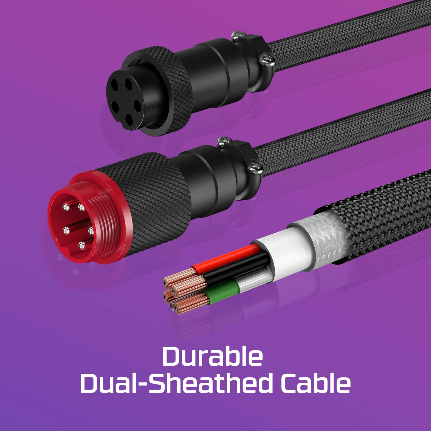 HyperX Coiled Cable - Durable Coiled Cable, Stylish Design, 5-Pin Aviator Connector, USB-C to USB-A - Grey