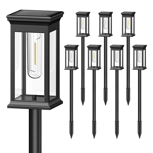 KOOPER Solar Pathway Lights Outdoor 8 Pack, 2X Bigger Solar Outdoor Lights, Bright Solar Garden Lights Waterproof, Auto On/Off Outdoor Solar Lights