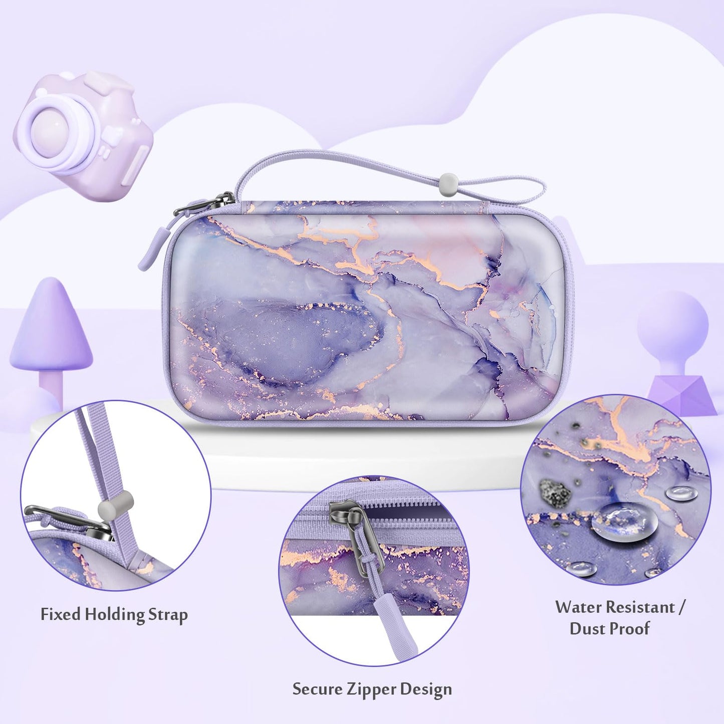 Fintie Kids Camera Case Compatible with ESOXOFFORE, MINIBEAR, Dylanto, GKTZ, Mgaolo, WEEFUN Instant Print Digital Cameras, Hard Carrying Storage Bag