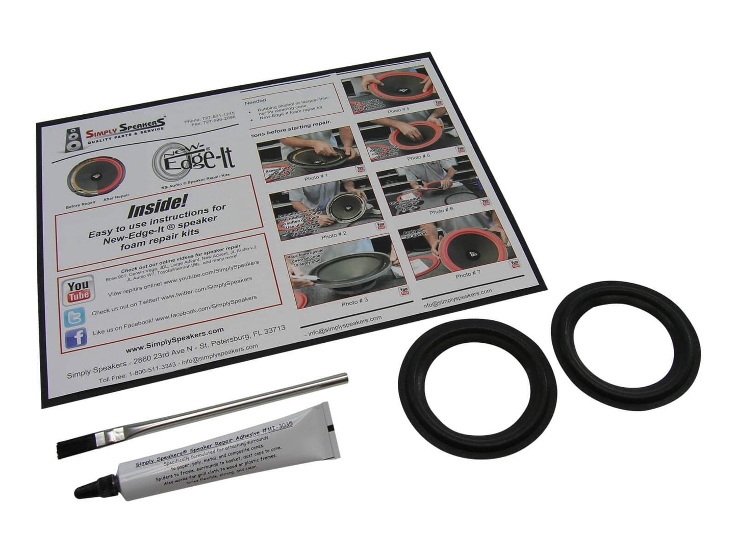 3-1/2 Inch Foam Speaker Repair Kit Fits Bang & Olufsen FSK-3 (Pair)