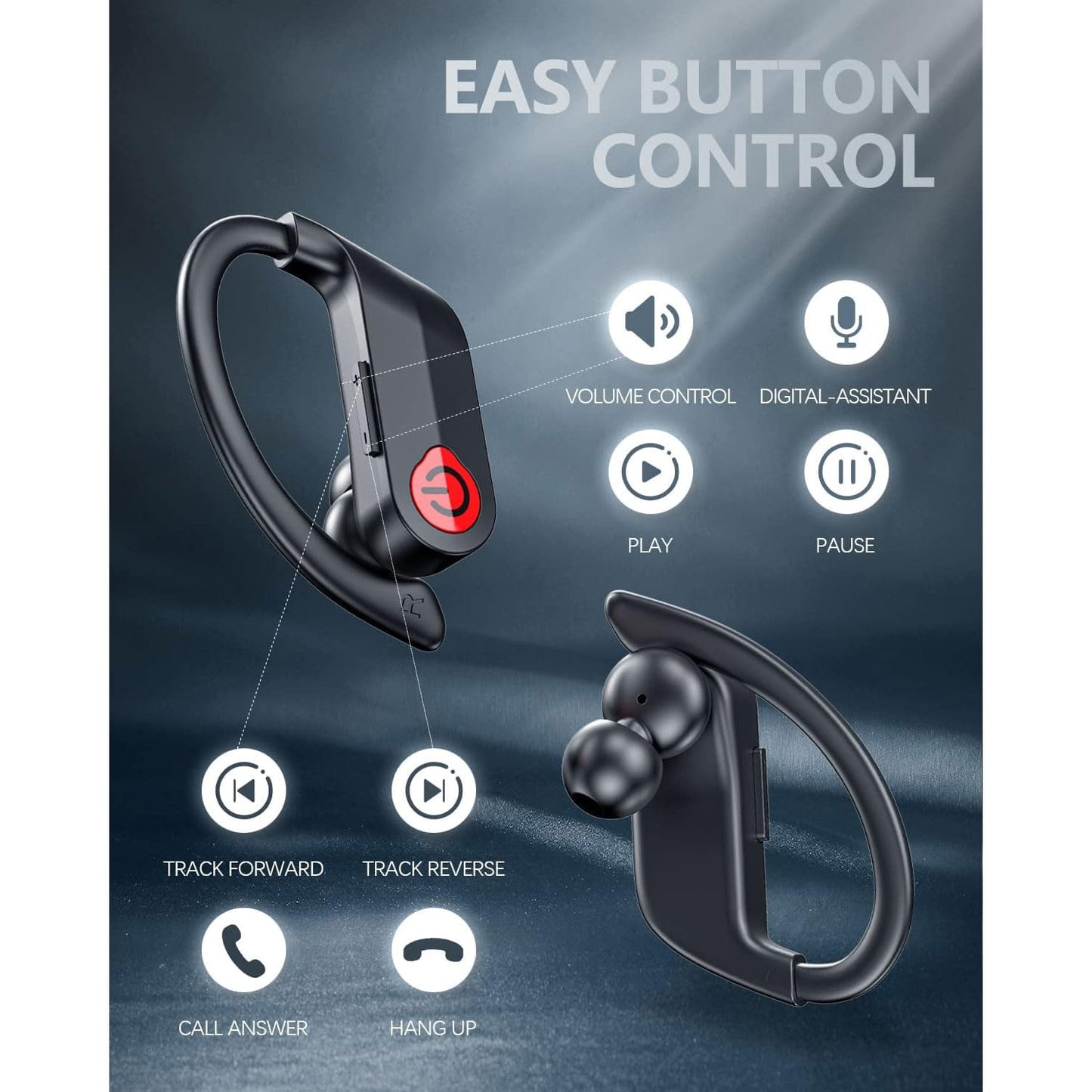 Wireless TWS Earphones Compatible with Google Pixel 8/8a/9/9a/10/Pro/Pro XL/Pro Fold- Earbuds Ear Hook True Stereo Headset Headphones Hands-Free Mic