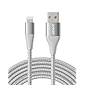 Anker Powerline+ II, USB A to Lightning Cable,MFi Certified for Flawless Compatibility with iPhone 11 Series SE/Xs/XR, and More(10FT,Silver)