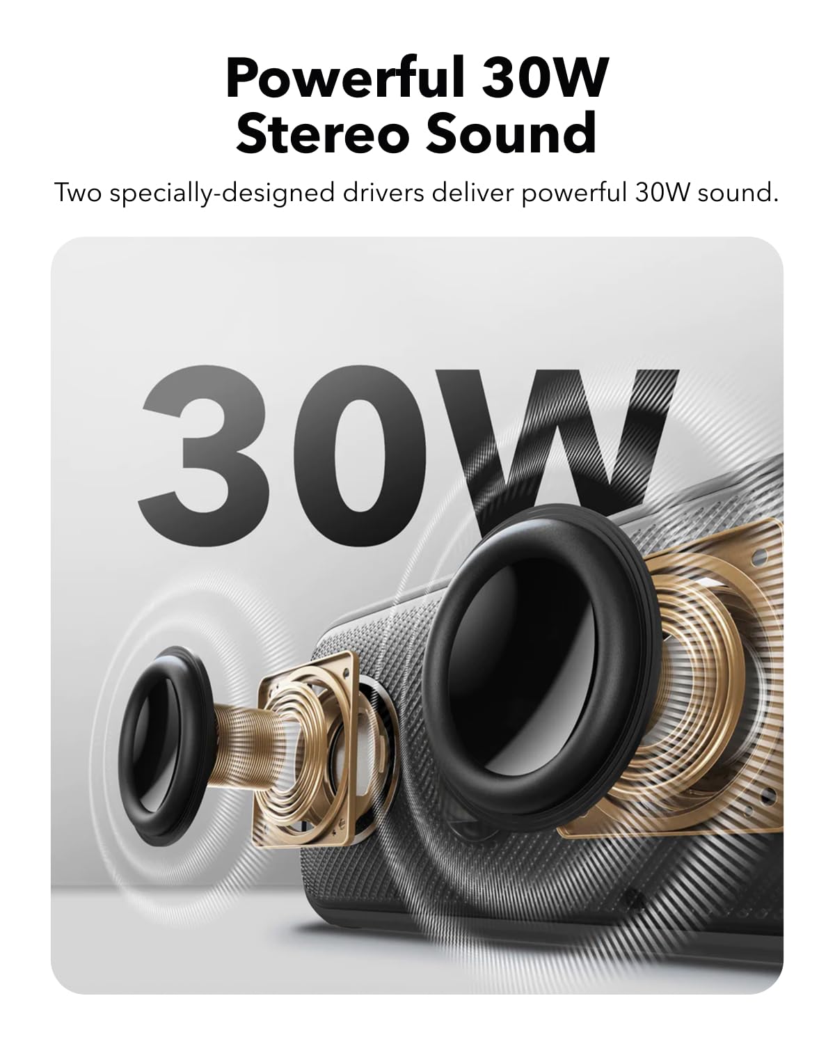Soundcore Motion 300 by Anker, Bluetooth Speaker, Wireless Hi-Res Portable Speaker, IPX7 Waterproof, BassUp, Bluetooth 5.3, 30W Stereo Sound, 13H
