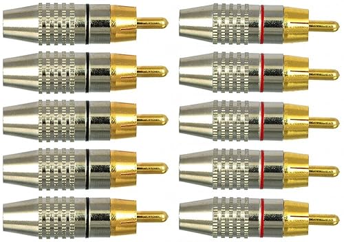 CESS RCA Plug Solder Gold Audio Video Connectors (10 Pack)