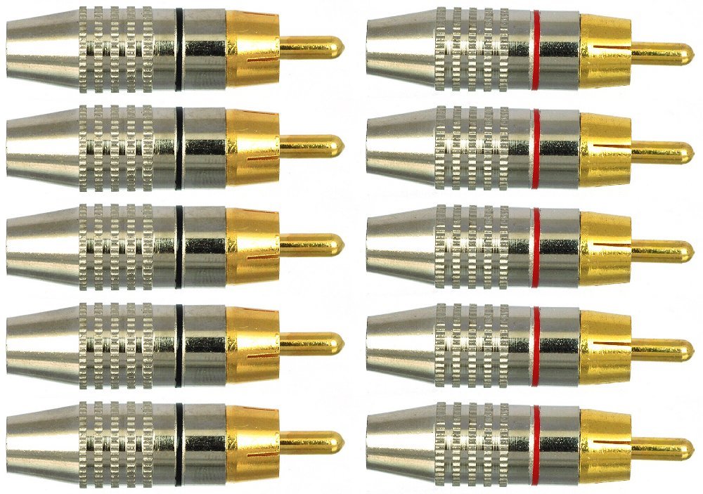CESS RCA Plug Solder Gold Audio Video Connectors (10 Pack)