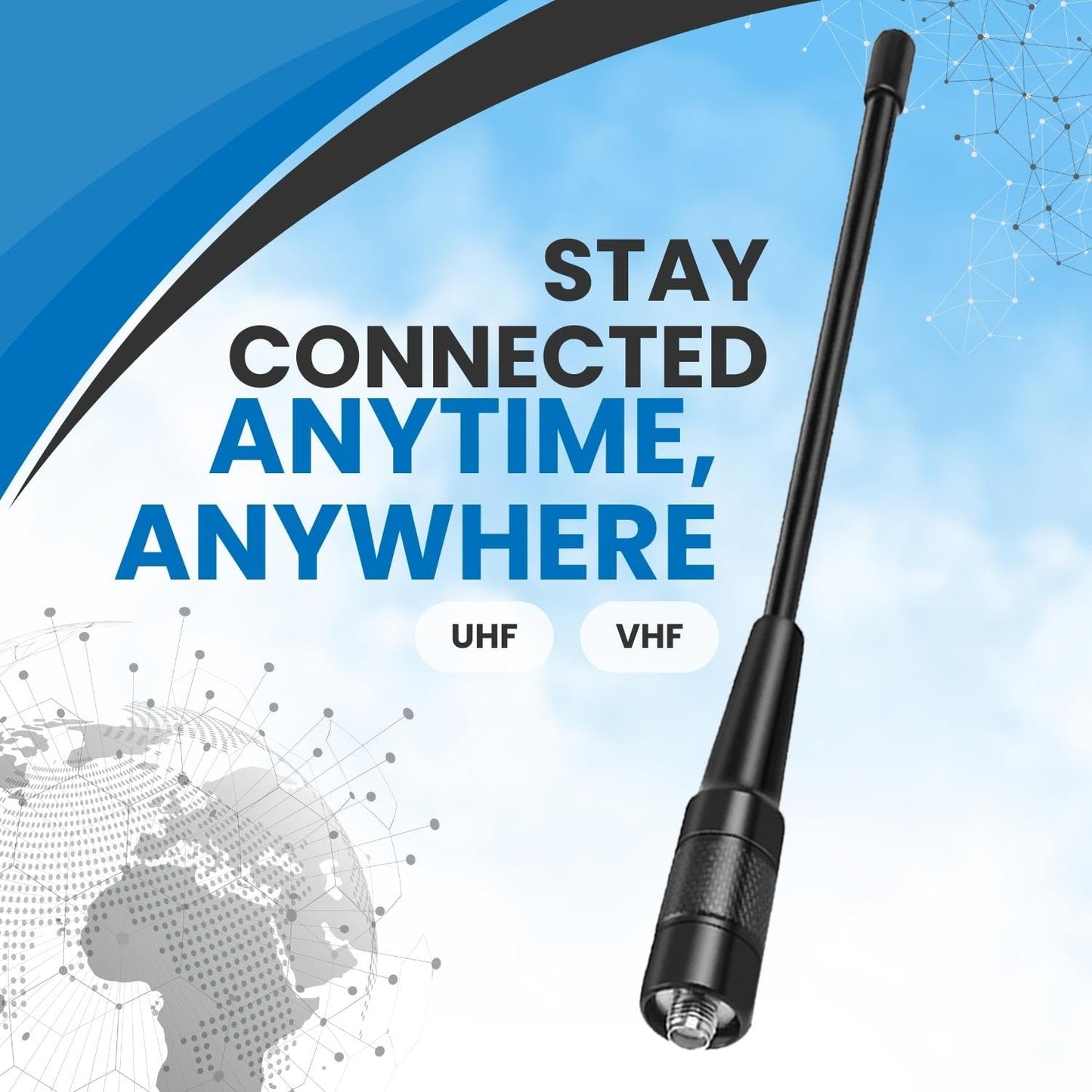 TNP 701S Radio SMA F Antenna 8 inch Whip VHF/UHF 144/430Mhz Dual Band SMA Female Antenna for Pofung, Kenwood, Wouxun, Yaesu Compatible Two-Way Ham