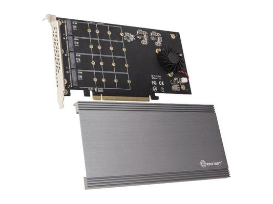 IO CREST Quad M.2 NVMe PCIe x16 Expansion Card for Intel VROC and AMD Ryzen Threadripper Motherboard