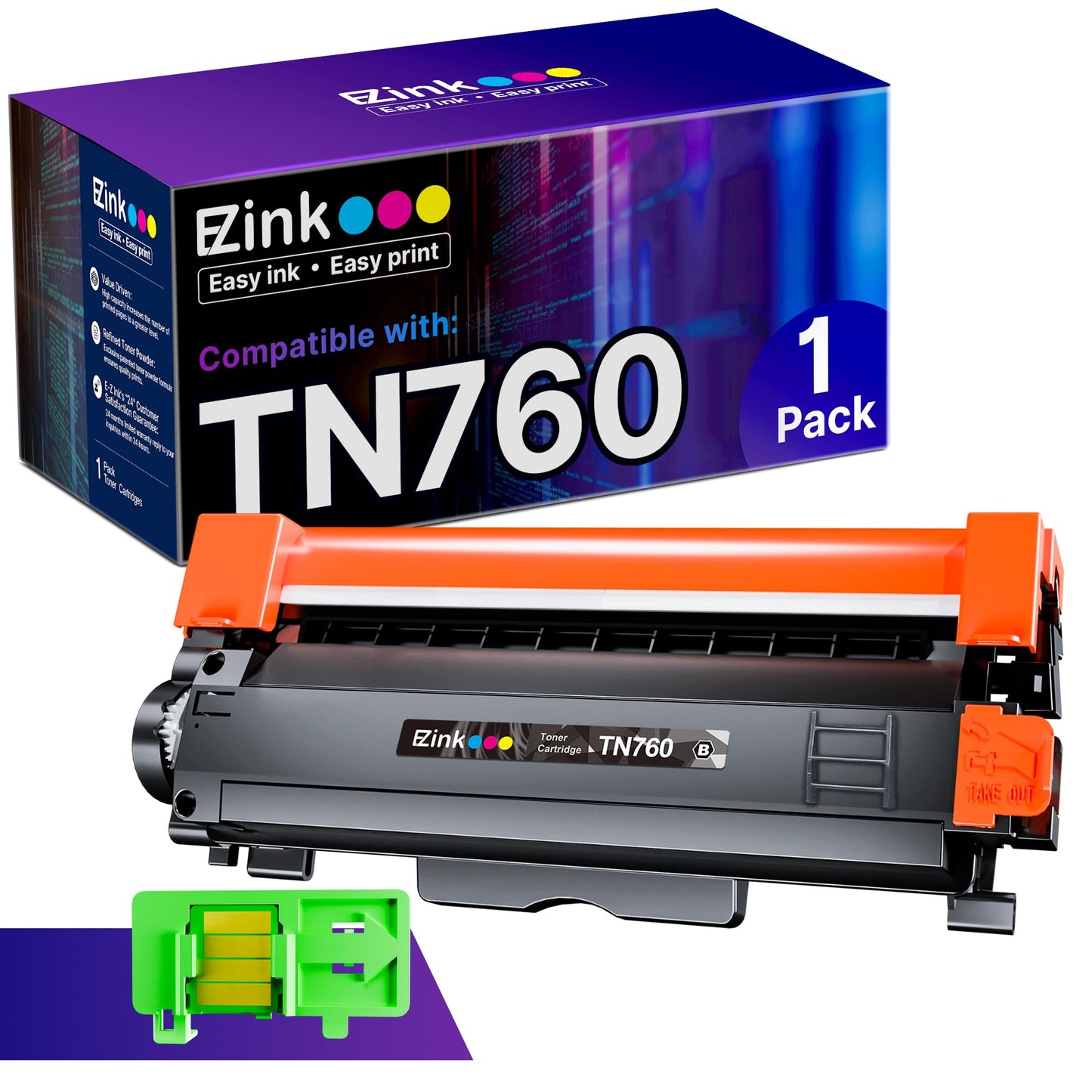 E-Z Ink Compatible Replacement for Brother TN760 Toner Cartridge 1 Pack