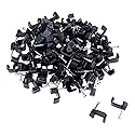 T Tulead Cable Wire Clips Coax Fasteners Pin Cable Stables 10mm Black Nail Wire Holoder Pack of 200