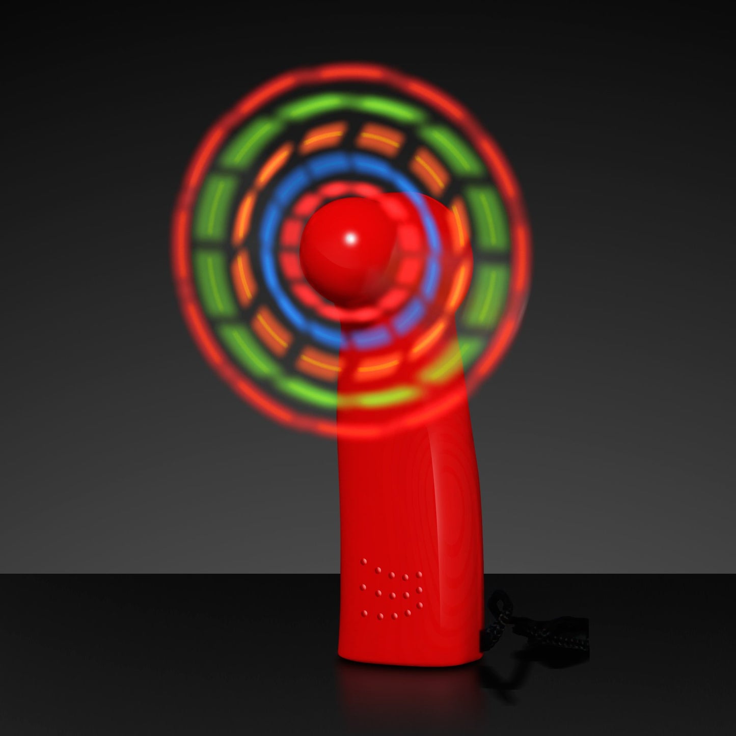 FlashingBlinkyLights Light Up LED Mini Handheld Fan with Red Handle